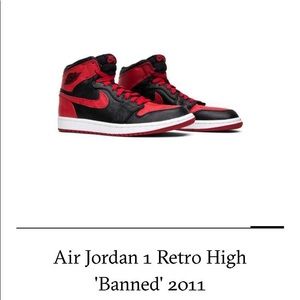 AIR JORDAN RETRO 1 (high tops) edition “banned”